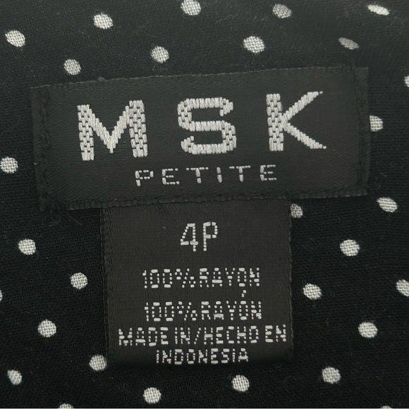 VTG 90s MSK Polka Dot Midi Dress - Picture 6 of 6